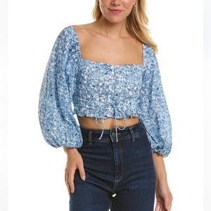 ELAN***Floral Cropped off-Shoulder Top***Small $78
